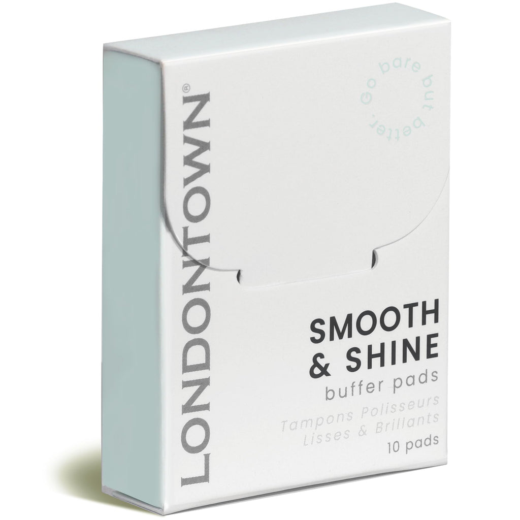LONDONTOWN Smooth & Shine Buffer Pads - Natural Nail Buffing for Shine | Travel Friendly 10 Count
