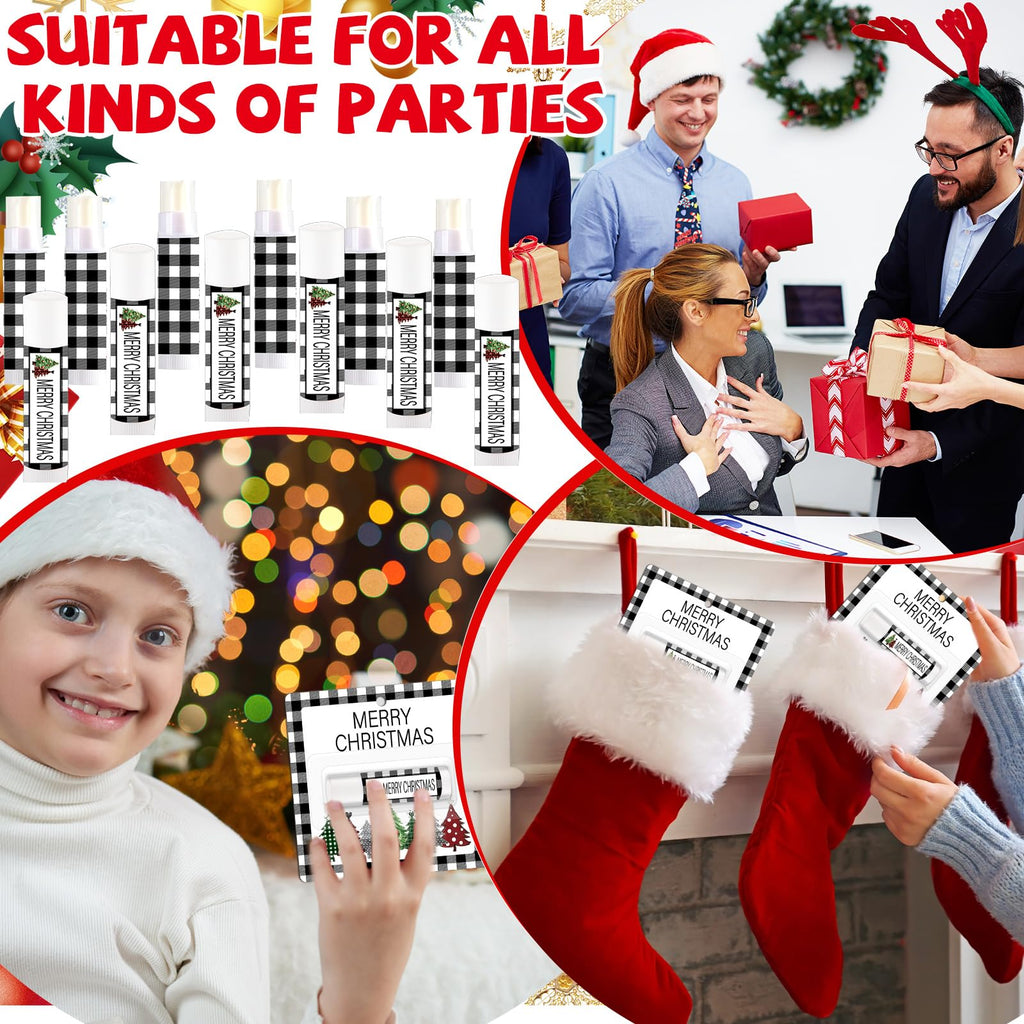 Lonfliness 50-Pack Christmas Lip Balm Gift Set – Moisturizing Lip Care for Holidays, Party Favors & Stocking Stuffers