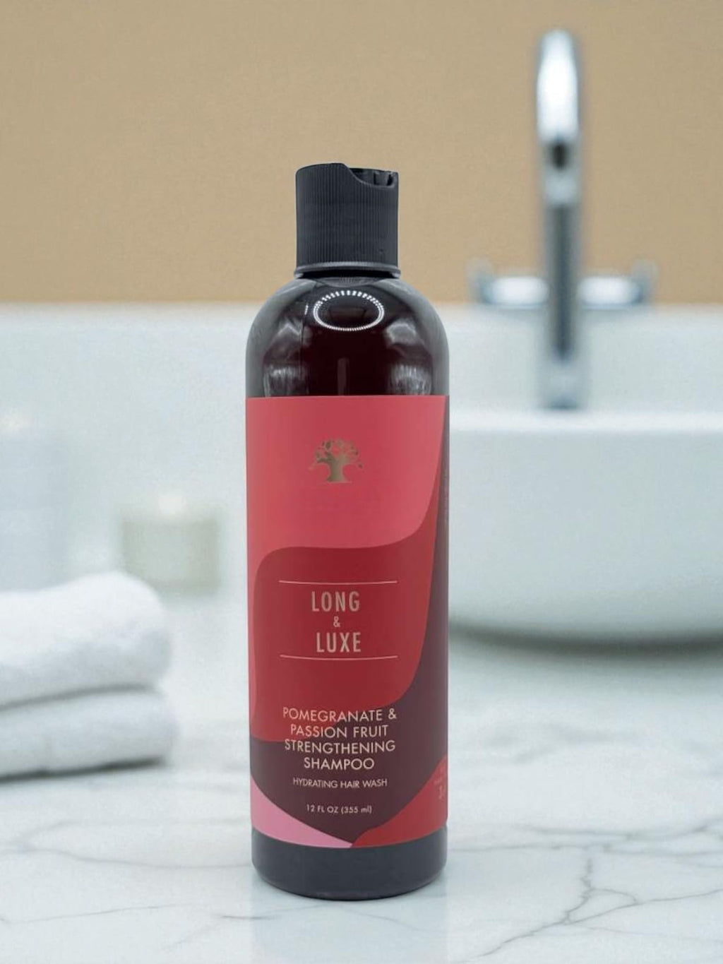 Long & Luxe Strengthening Shampoo & Conditioner Duo – 12 oz Each, Sulfate-Free, Pomegranate & Passion Fruit