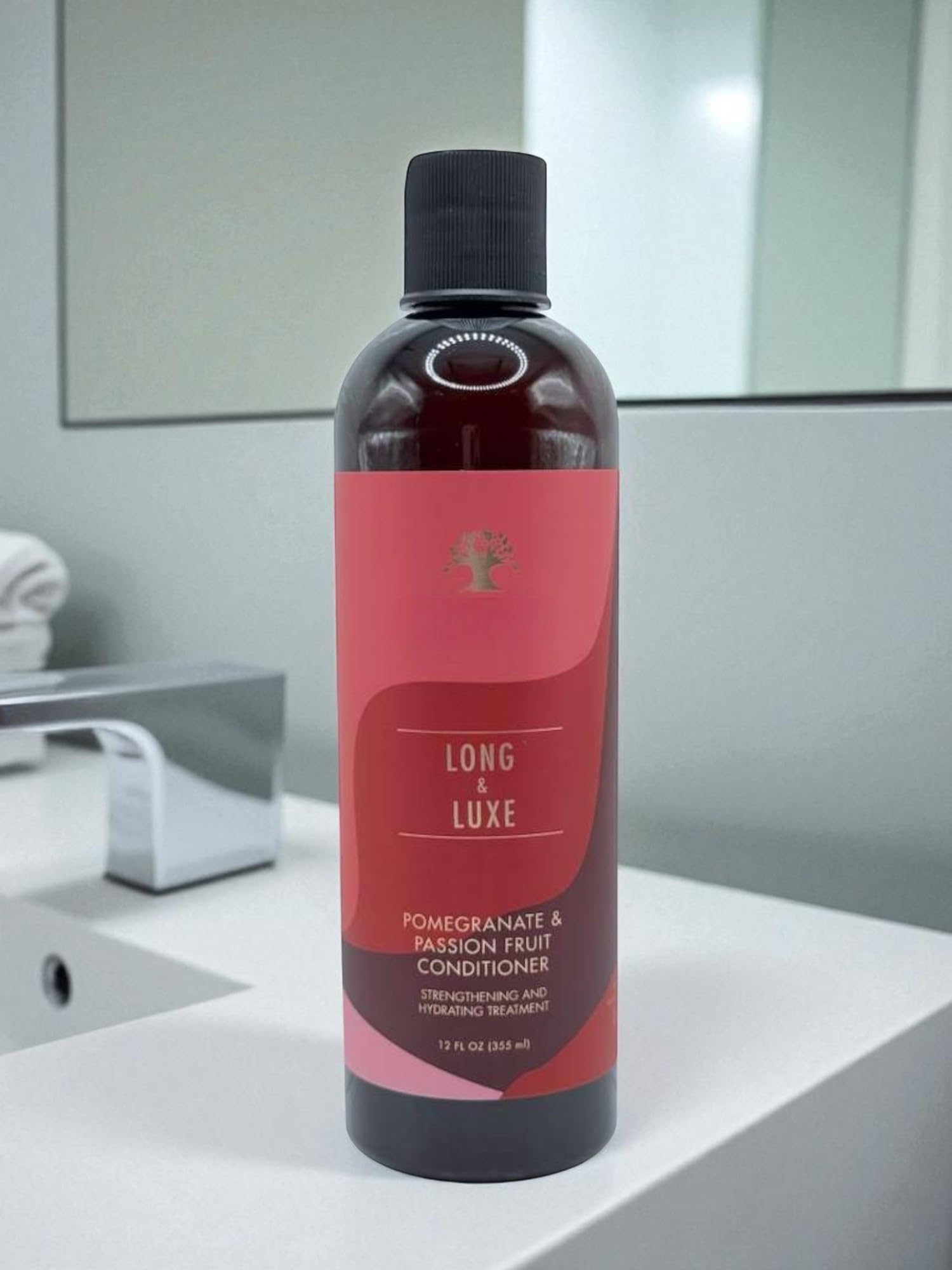 Long & Luxe Strengthening Shampoo & Conditioner Duo – 12 oz Each, Sulfate-Free, Pomegranate & Passion Fruit