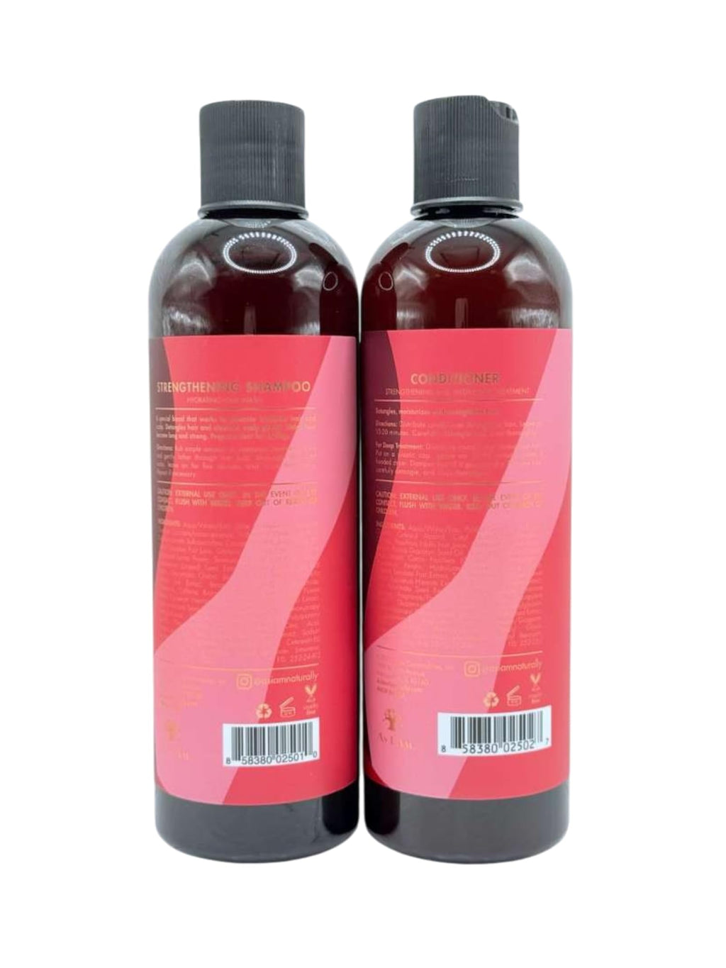 Long & Luxe Strengthening Shampoo & Conditioner Duo – 12 oz Each, Sulfate-Free, Pomegranate & Passion Fruit