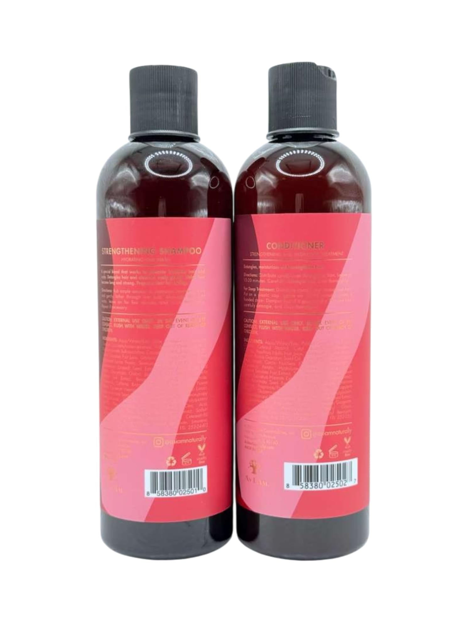 Long & Luxe Strengthening Shampoo & Conditioner Duo – 12 oz Each, Sulfate-Free, Pomegranate & Passion Fruit