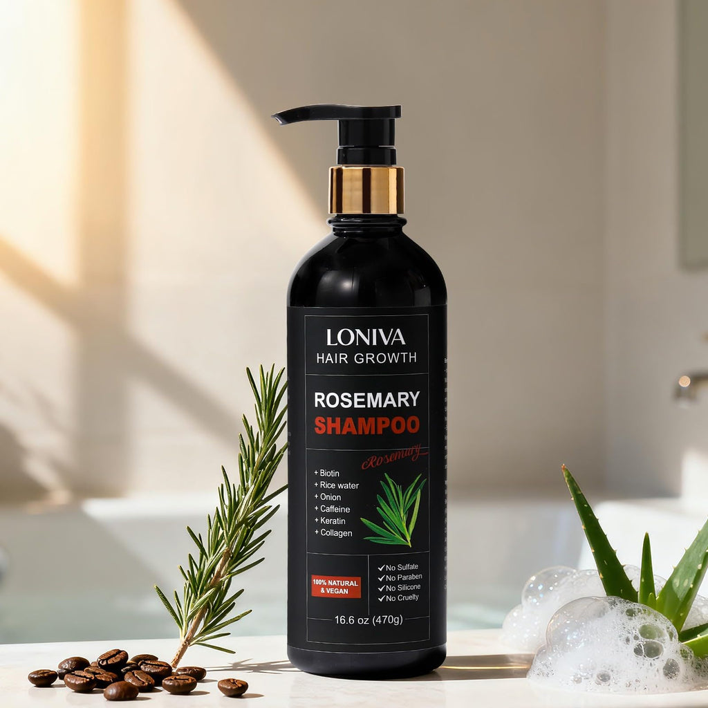 LONIVA Rosemary Hair Growth Shampoo – All-Natural Vegan Formula (16.6 oz)