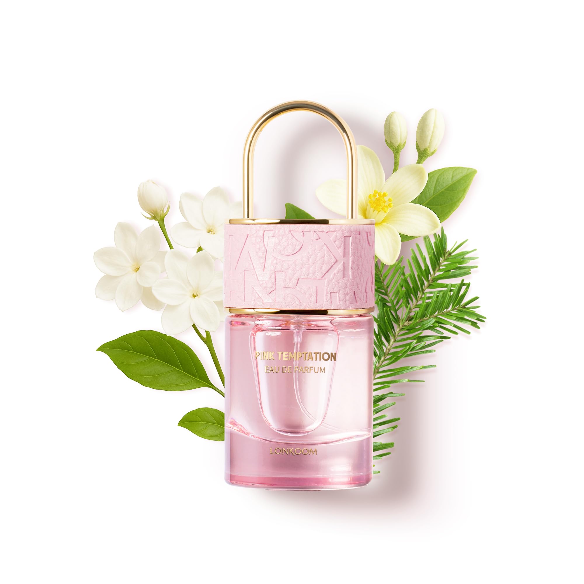 Lonkoom Lock Pink Temptation Eau de Parfum for Women – Floral Woody, 50ml