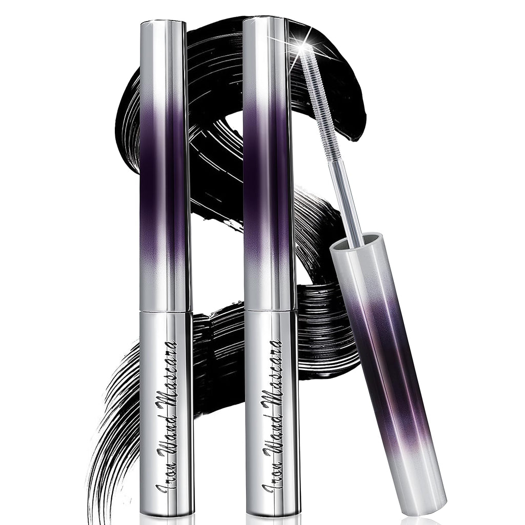 Loobexery 3D Curling Iron Wand Mascara – 2-Pack, Metal, Washable & Smudge-Proof