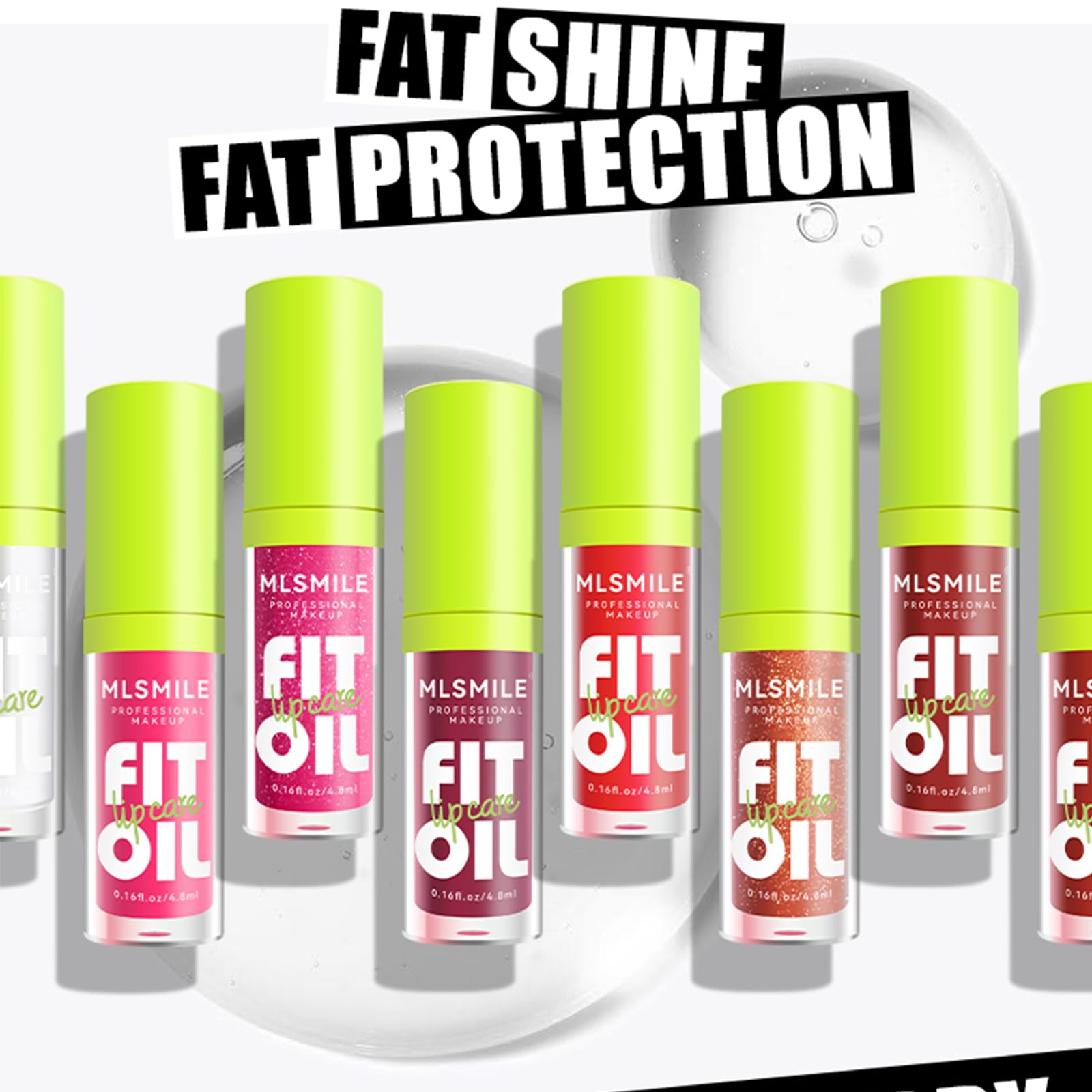 Loobexery 8-Shade Fat Oil Lip Gloss – Hydrating Lip Glow Oil with Big Brush Head, Non-Sticky Shine