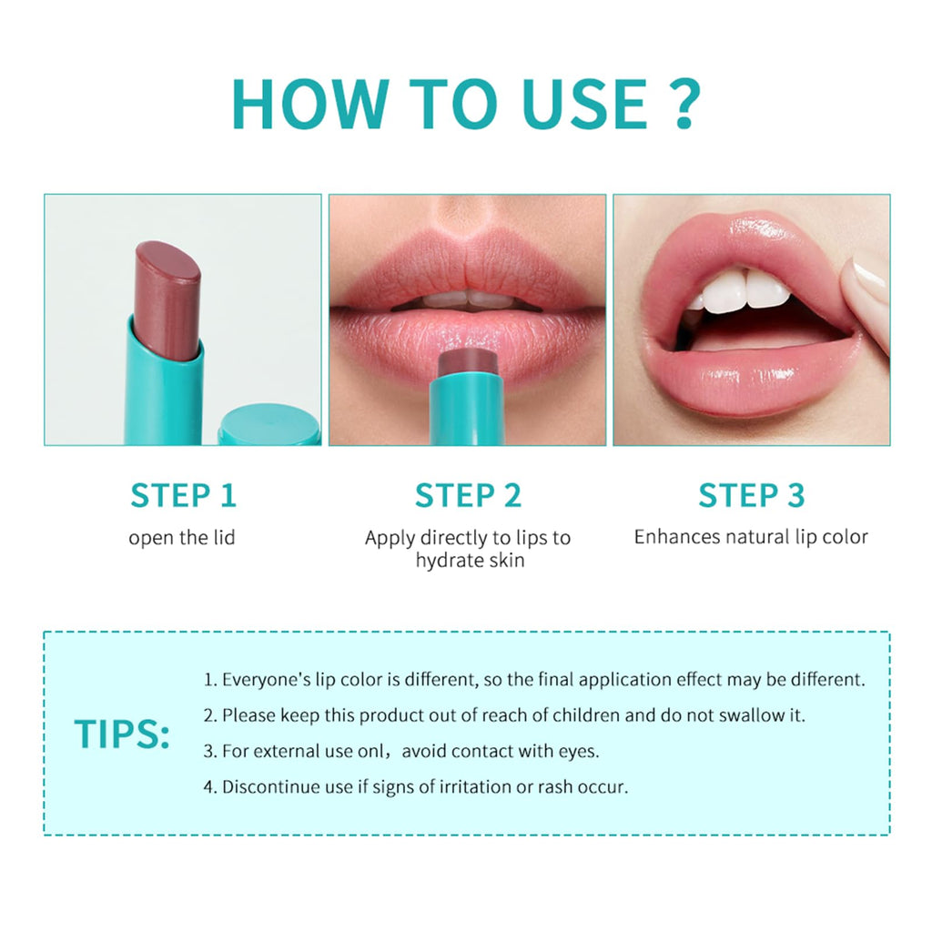 Loobexery 4 Pcs Lip Tint Hydrating Set – Long-Lasting, Waterproof Lip Gloss & Tint (01#)