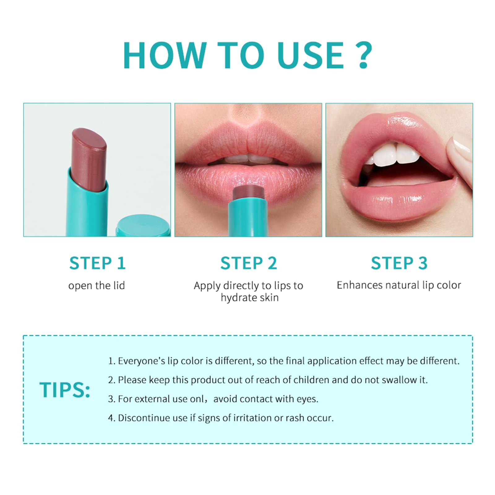 Loobexery 4 Pcs Lip Tint Hydrating Set – Long-Lasting, Waterproof Lip Gloss & Tint (01#)