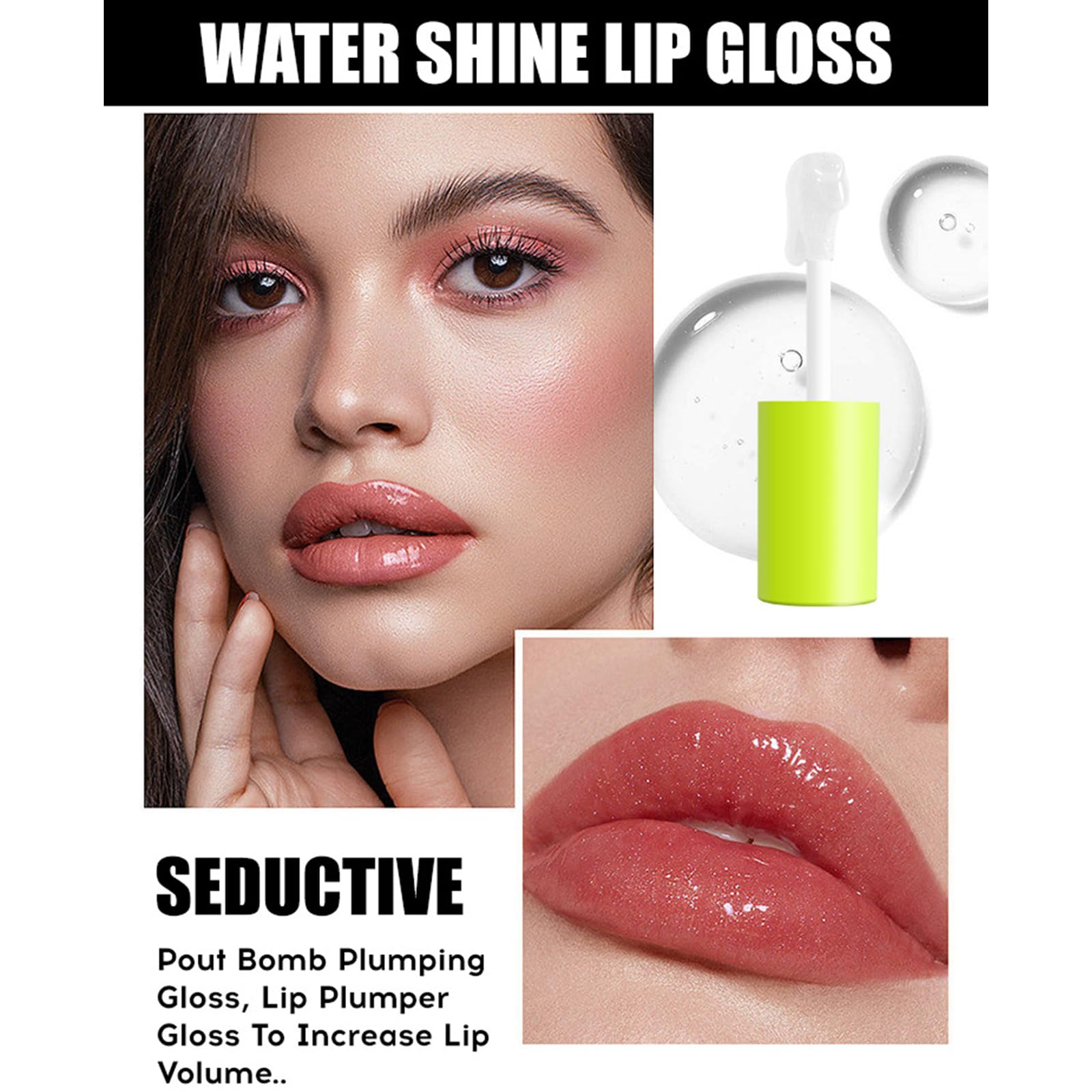 Loobexery 8-Shade Fat Oil Lip Gloss – Hydrating Lip Glow Oil with Big Brush Head, Non-Sticky Shine