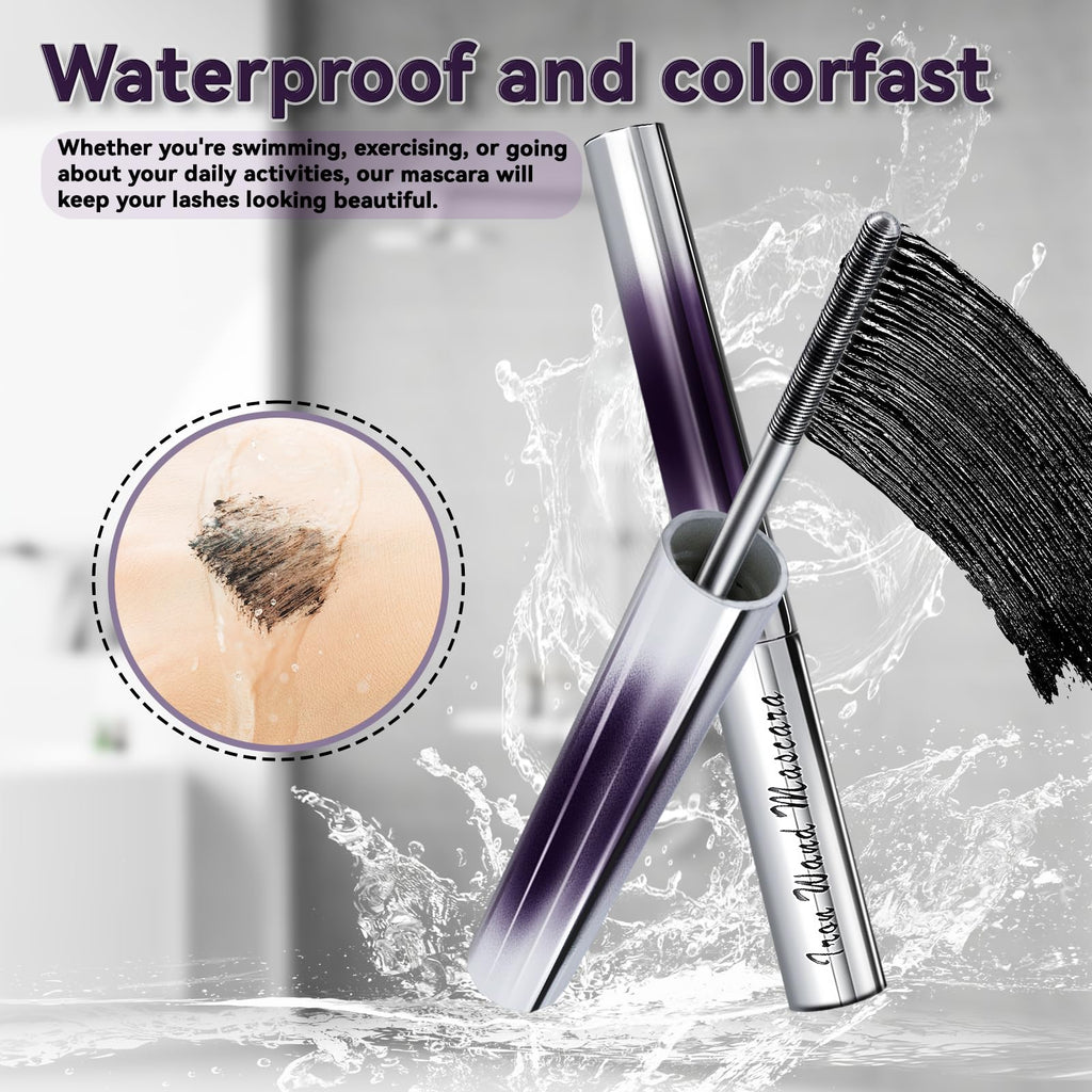 Loobexery 3D Curling Iron Wand Mascara – 2-Pack, Metal, Washable & Smudge-Proof