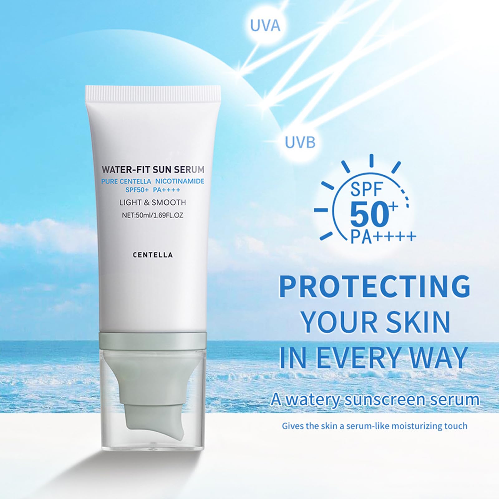 Loobexery Centella Sunscreen SPF50 PA++++, 50ML – Lightweight UV Defense