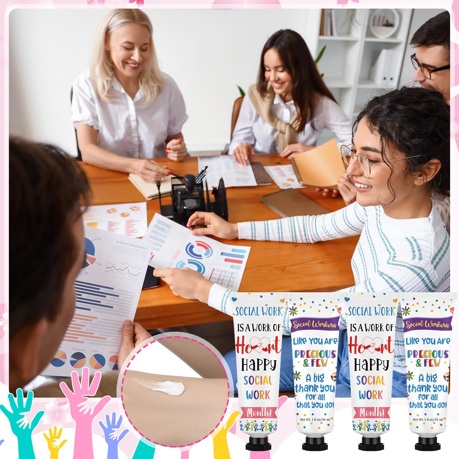 Loopeer 24 Pcs Social Worker Appreciation Hand Cream Set – 30ml Travel Size, Dual-Sided Design