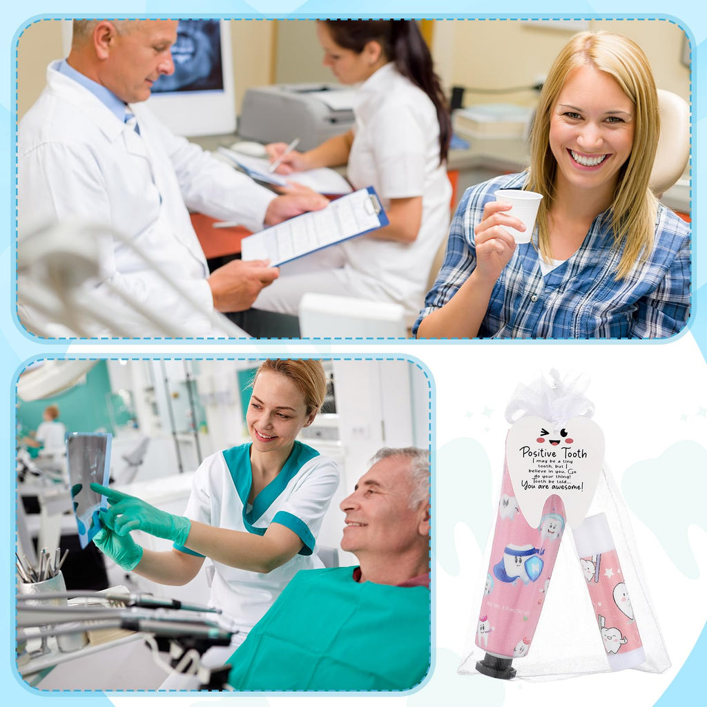 Loopeer 24-Set Dental Hygiene Gift Set — Hand Cream, Lip Balm, Cards & Organza Bags