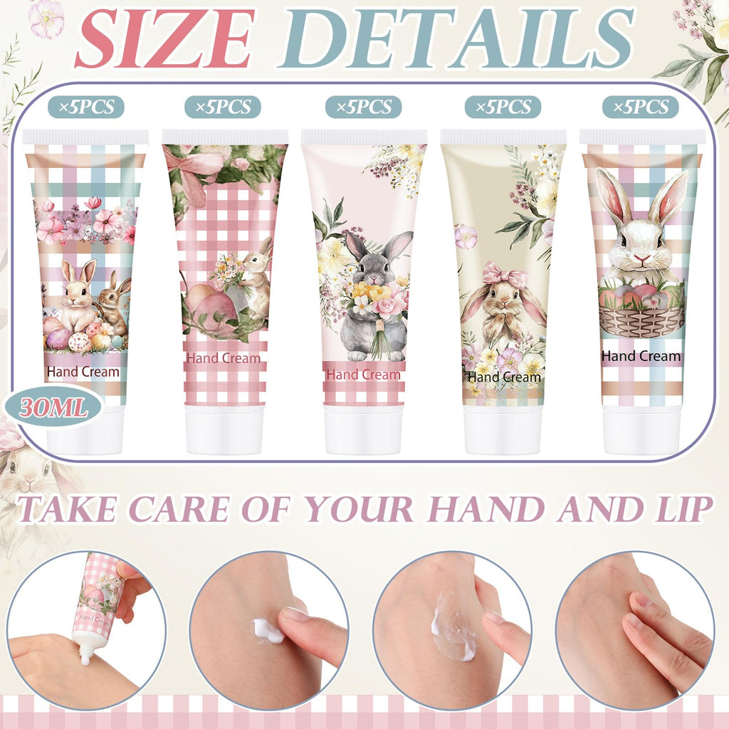 Loopeer 25-Pack Easter Hand Cream Gift Set | Travel-Size 30ml Bunny-Themed Party Favors
