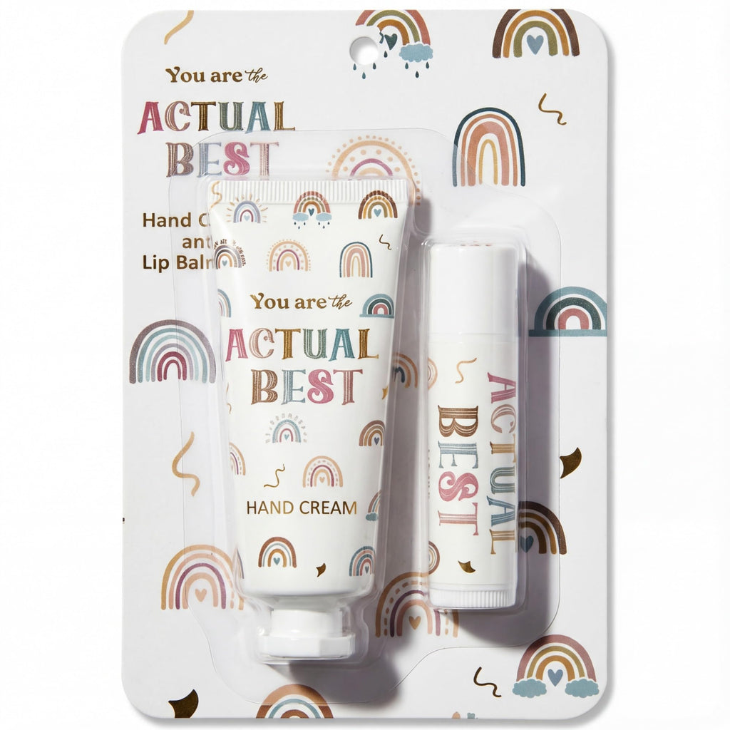 Loopeer 12-Set Boho Rainbow Lip Balm & Hand Cream Gift – Bulk Teacher & Employee Appreciation