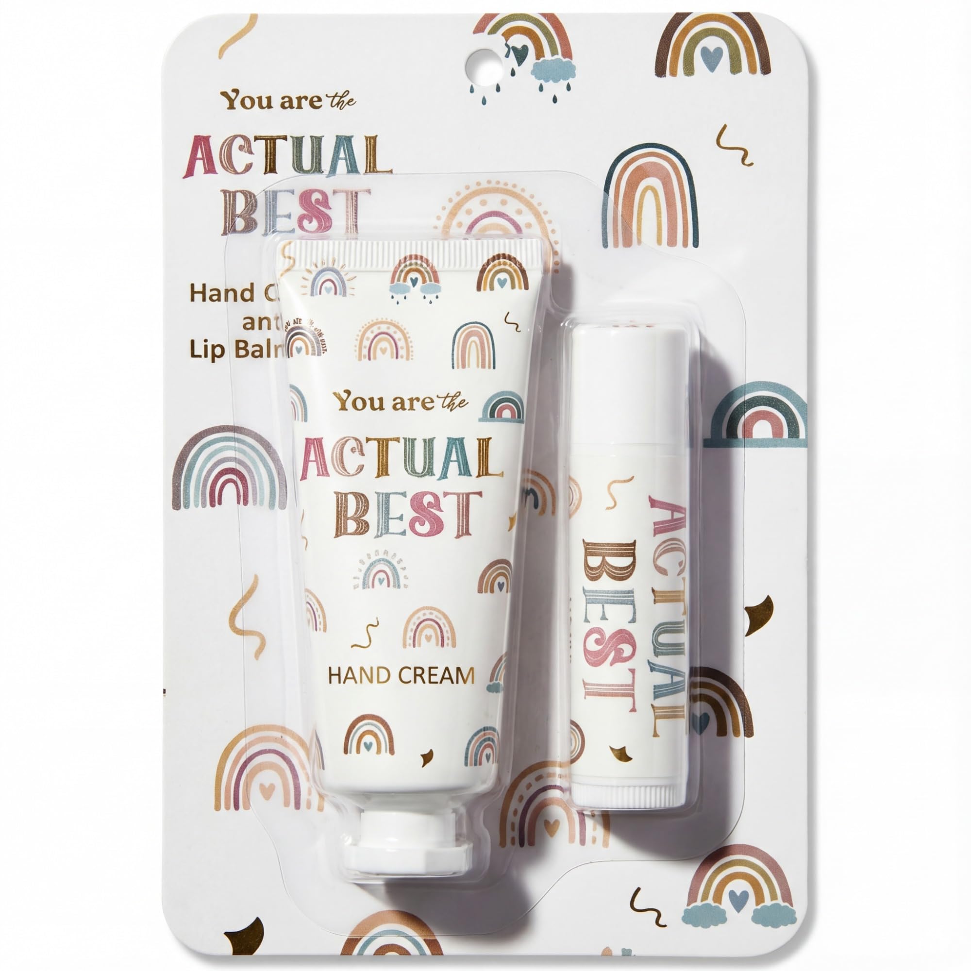 Loopeer 12-Set Boho Rainbow Lip Balm & Hand Cream Gift – Bulk Teacher & Employee Appreciation