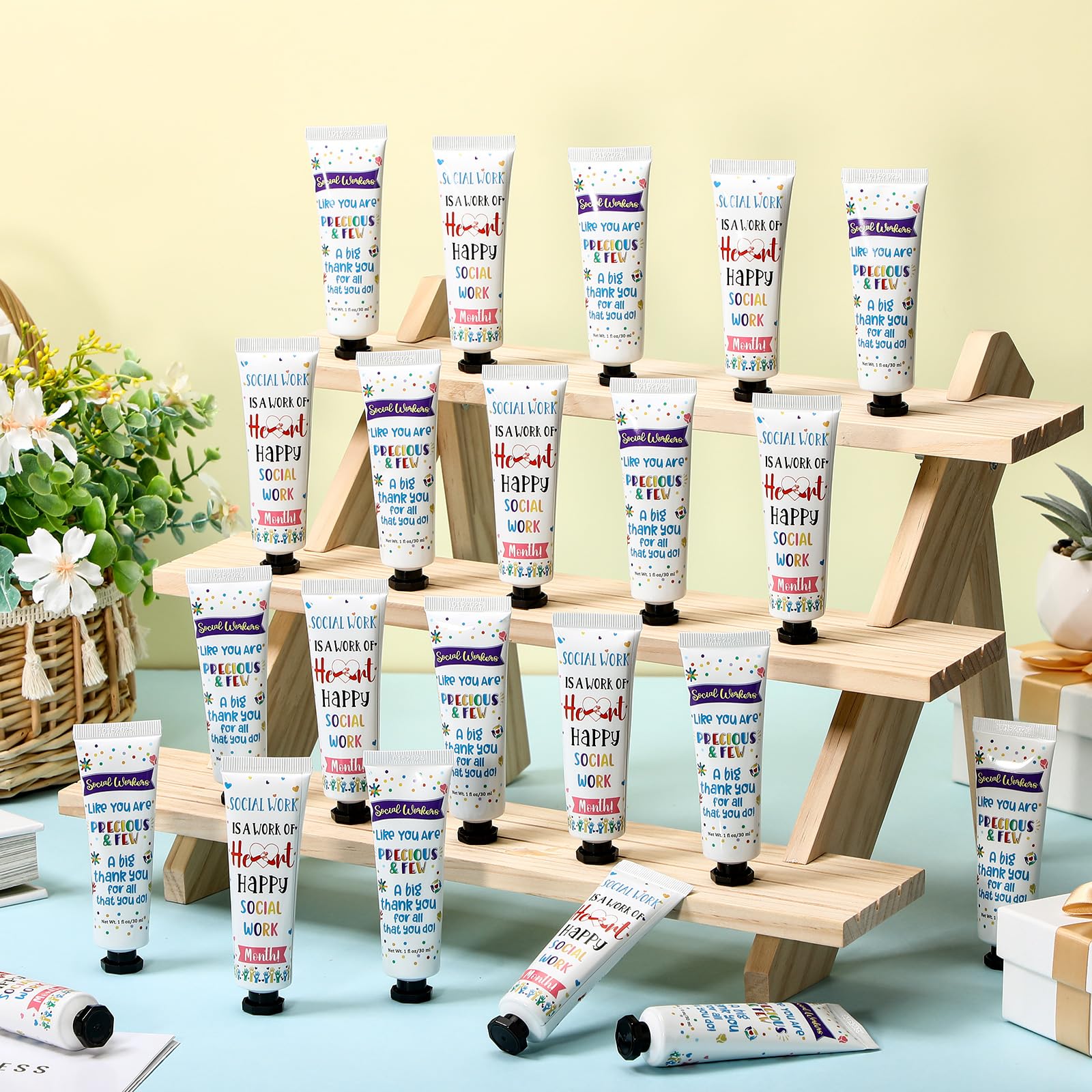 Loopeer 24 Pcs Social Worker Appreciation Hand Cream Set – 30ml Travel Size, Dual-Sided Design
