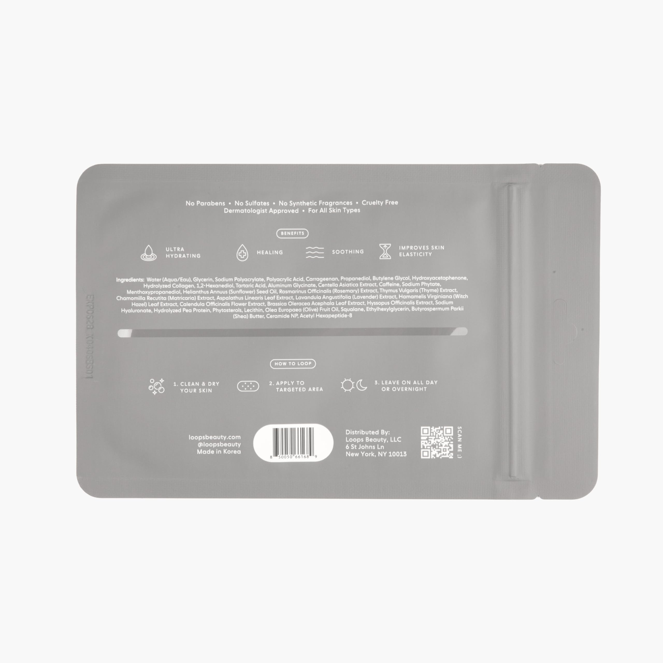 LOOPS HydraShield Hydrating Hydrogel Body Patches – Deep Moisture & Elasticity (Pack of 6)