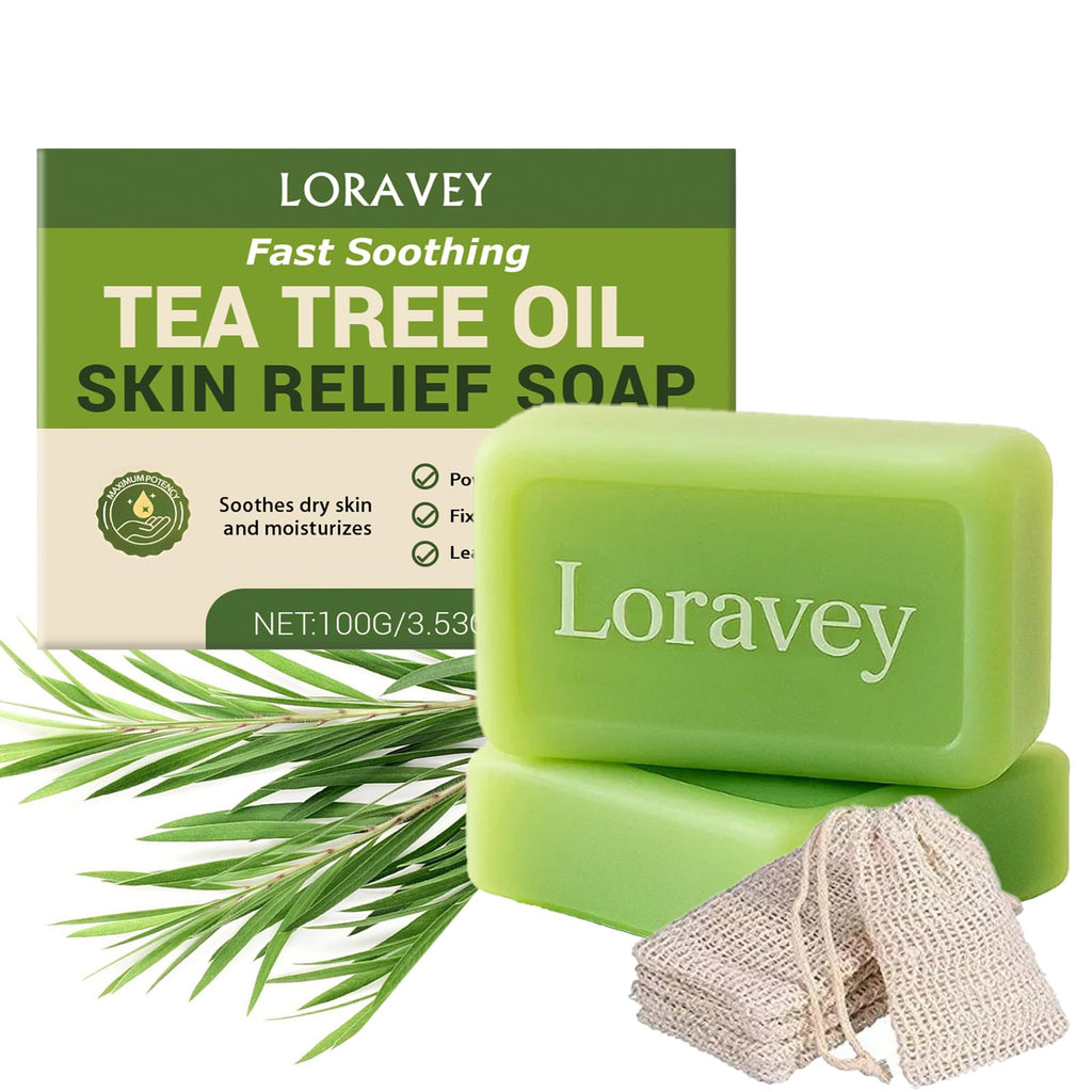 Loravey Antifungal Relief Soap Bar with Tea Tree Oil – Gentle Foot & Body Cleanser