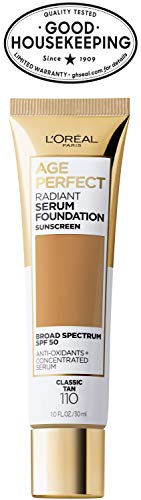 L'Oreal Paris Age Perfect Radiant Serum Foundation SPF 50 – Classic Tan (1 oz)