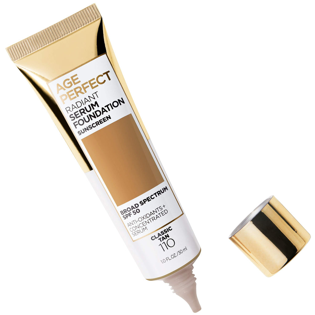 L'Oreal Paris Age Perfect Radiant Serum Foundation SPF 50 – Classic Tan (1 oz)