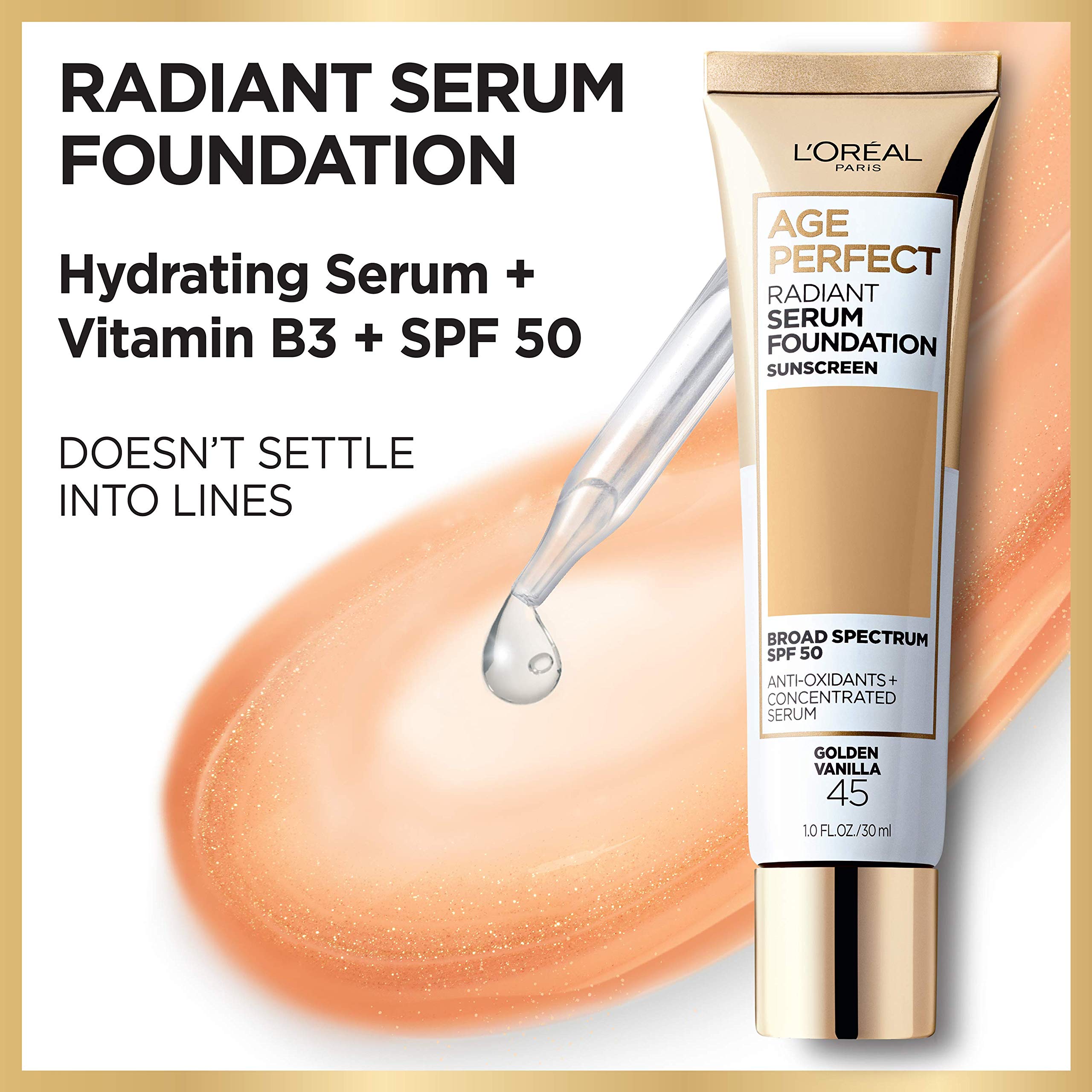L'Oreal Paris Age Perfect Radiant Serum Foundation SPF 50 - Golden Beige