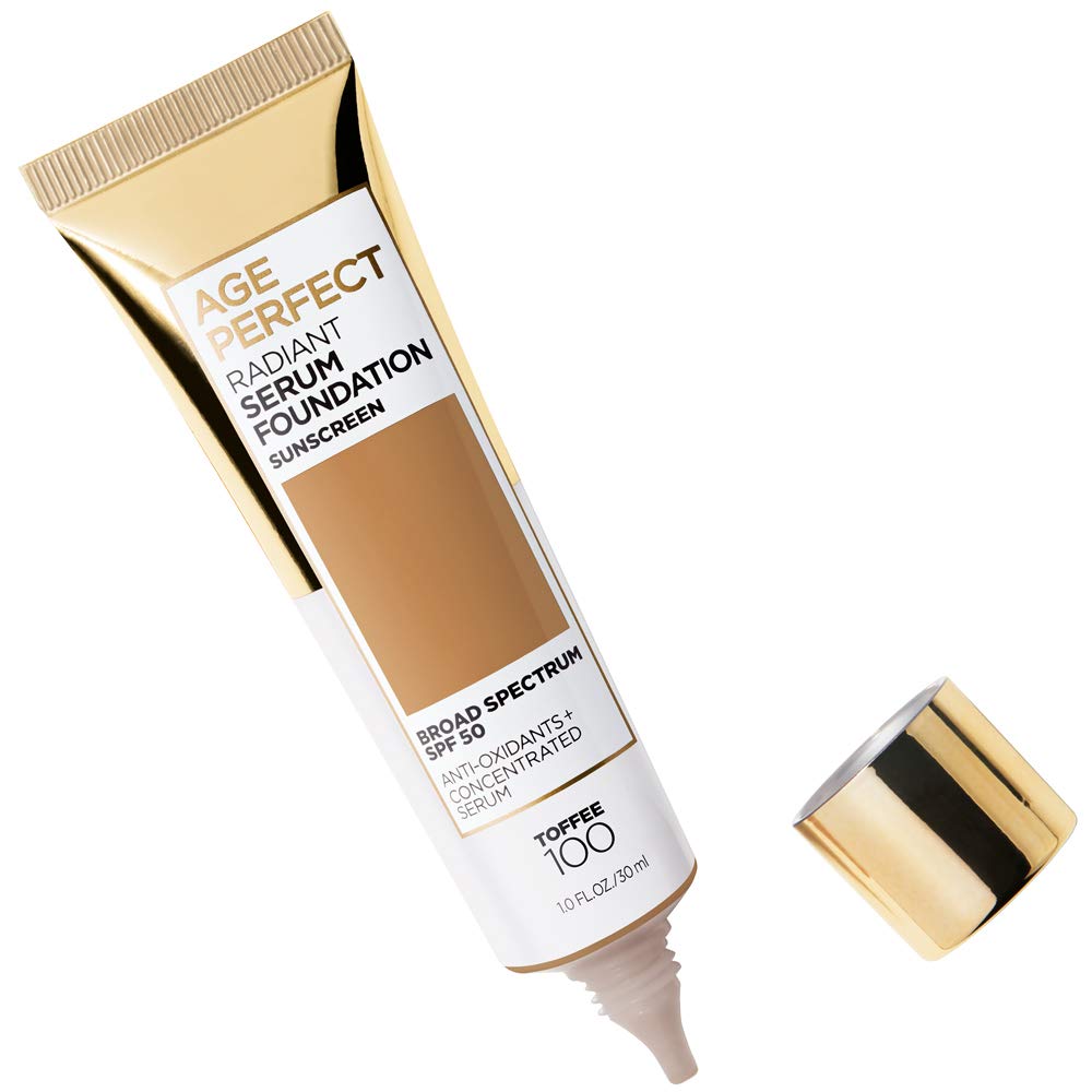 L'Oreal Paris Age Perfect Radiant Serum Foundation SPF 50 – Toffee, 1 oz