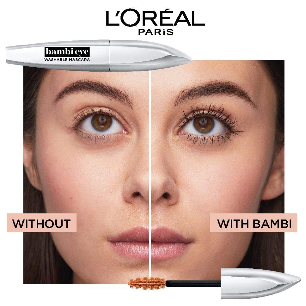 L'Oreal Paris Bambi Eye Washable Mascara – Lasting Volume & Lift, Black
