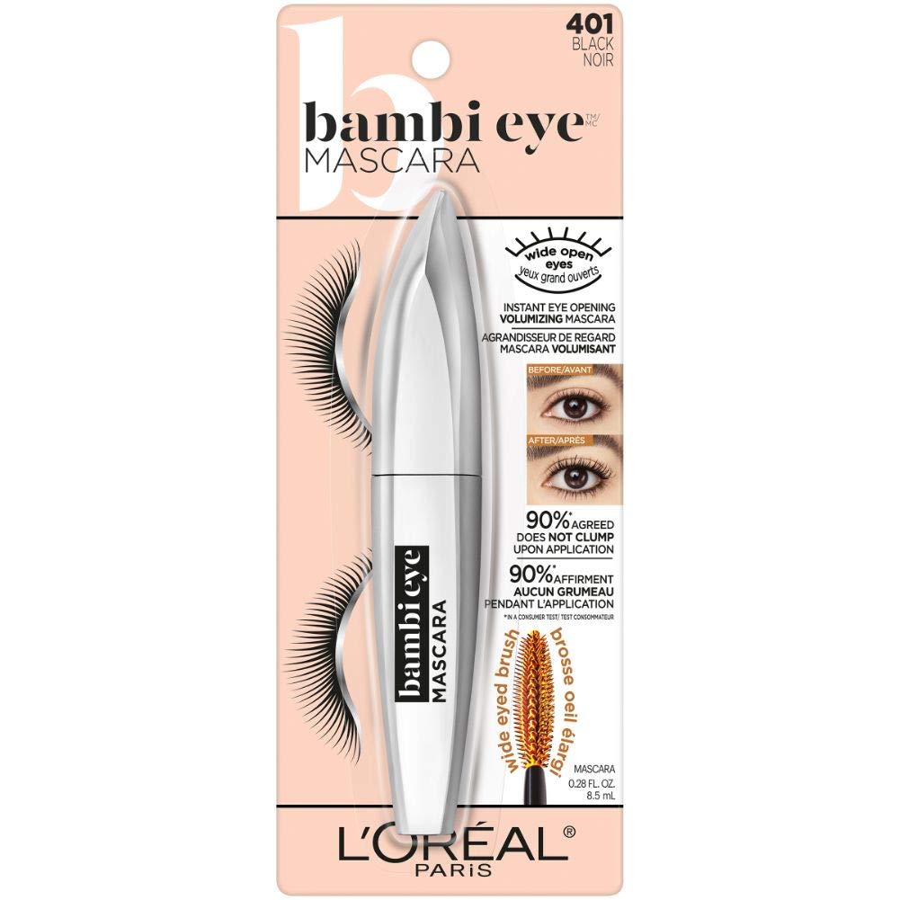 L'Oreal Paris Bambi Eye Washable Mascara – Lasting Volume & Lift, Black