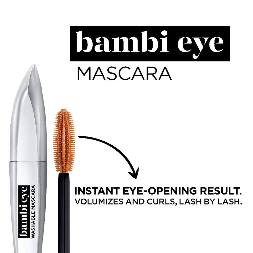 L'Oreal Paris Bambi Eye Washable Mascara – Lasting Volume & Lift, Black