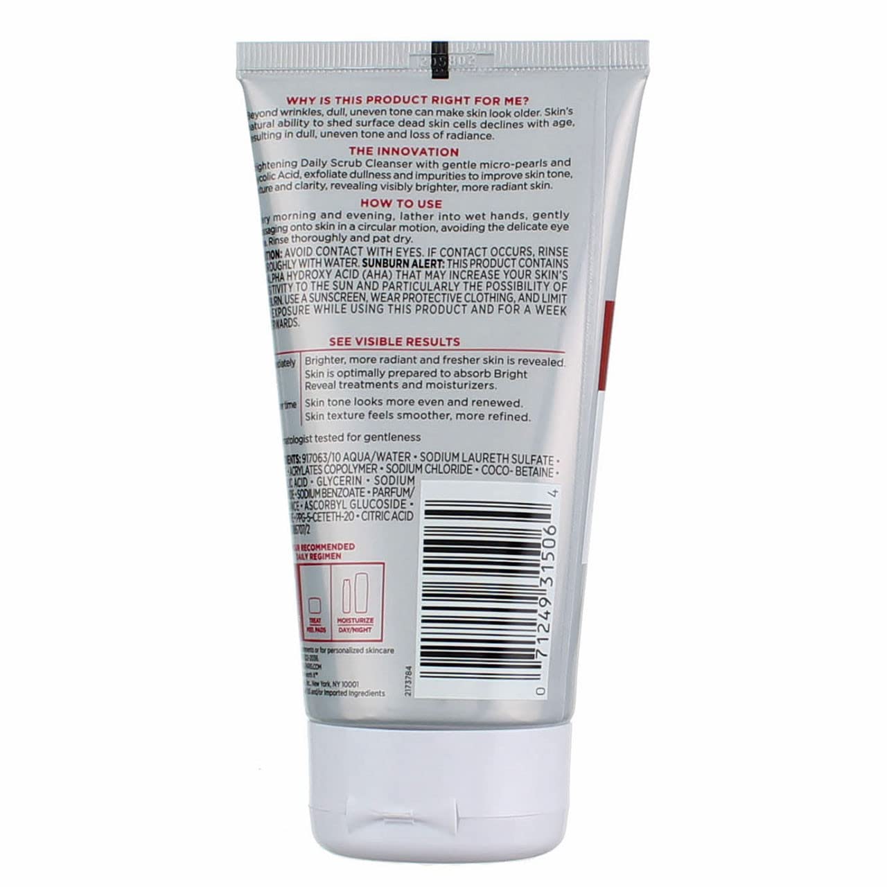 L'Oreal Paris Revitalift Bright Cleaner – Glycolic Facial Scrub for Brighter Skin