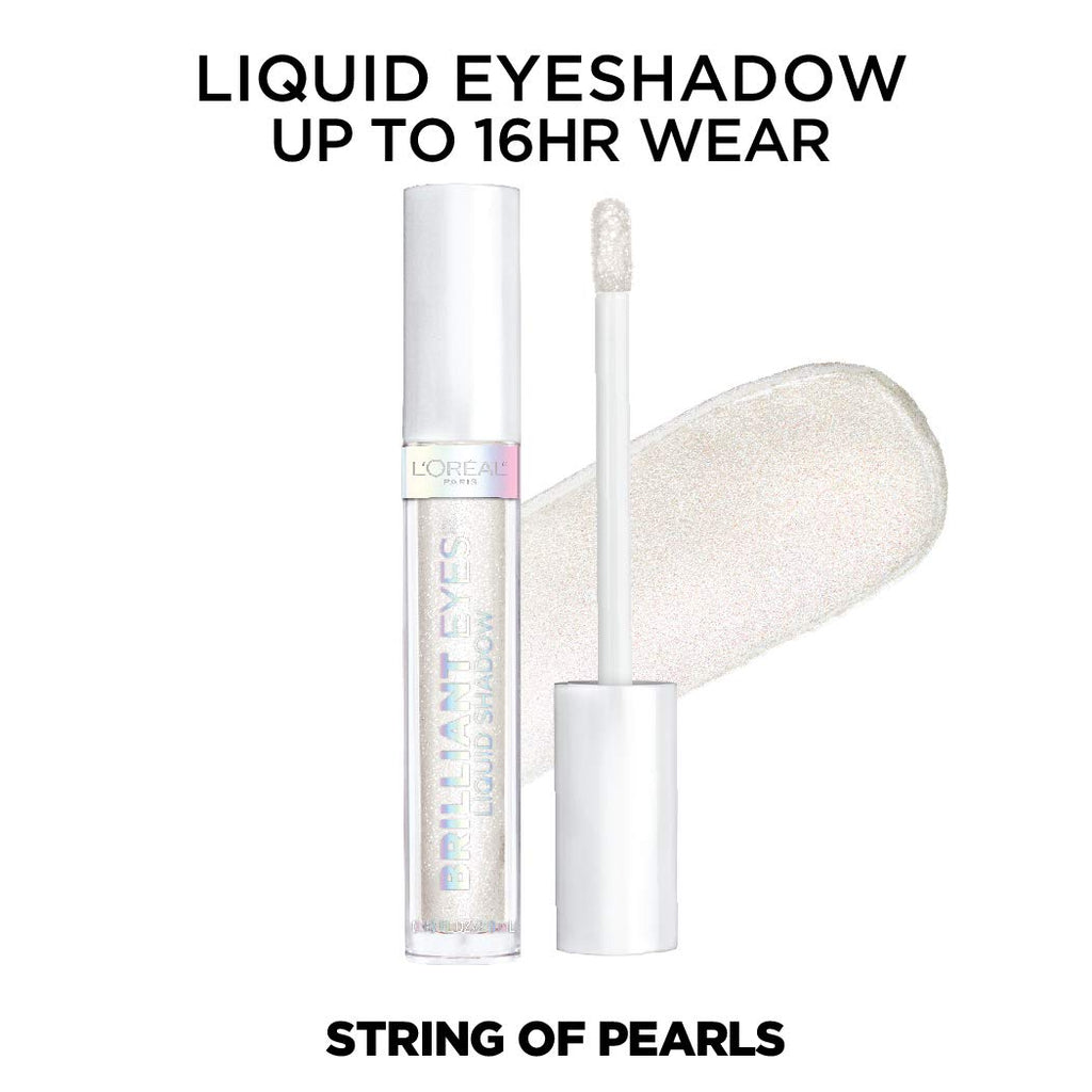L'Oreal Paris Brilliant Eyes Shimmer Liquid Eye Shadow – String of Pearls (0.1 oz) | Long-Wearing, Crease-Resistant