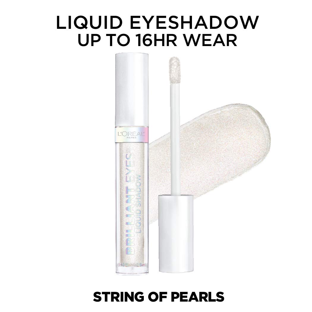 L'Oreal Paris Brilliant Eyes Shimmer Liquid Eye Shadow – String of Pearls (0.1 oz) | Long-Wearing, Crease-Resistant