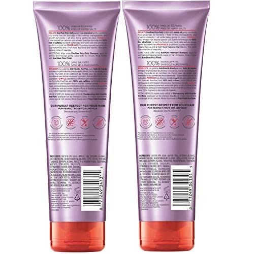 L'Oreal Paris EverPure Frizz-Defy Conditioner with Marula Oil – Sulfate Free, Color-Safe, 2 x 8.5 fl oz