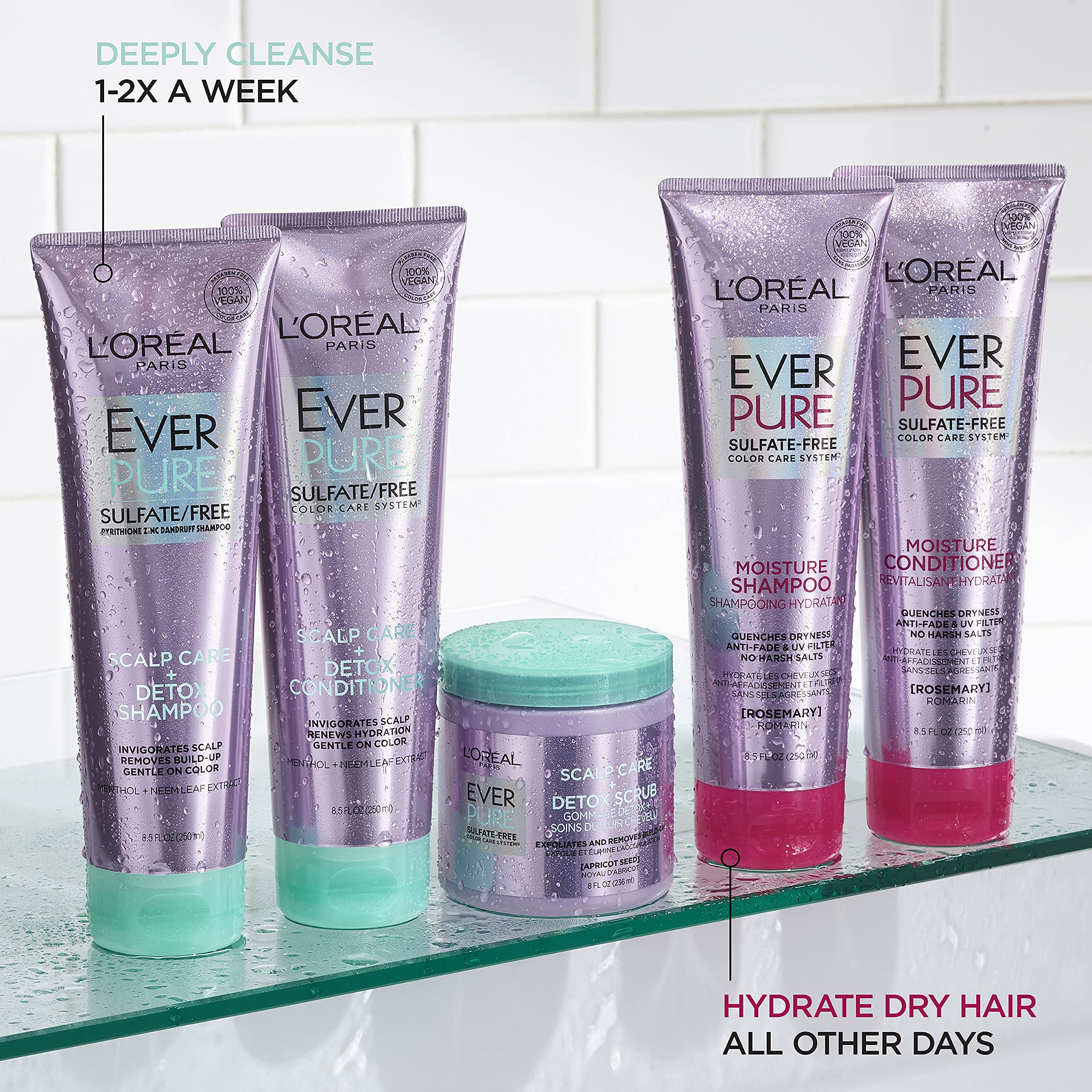 L'Oreal Paris EverPure Scalp Care + Detox Sulfate-Free Conditioner for Color-Treated Hair