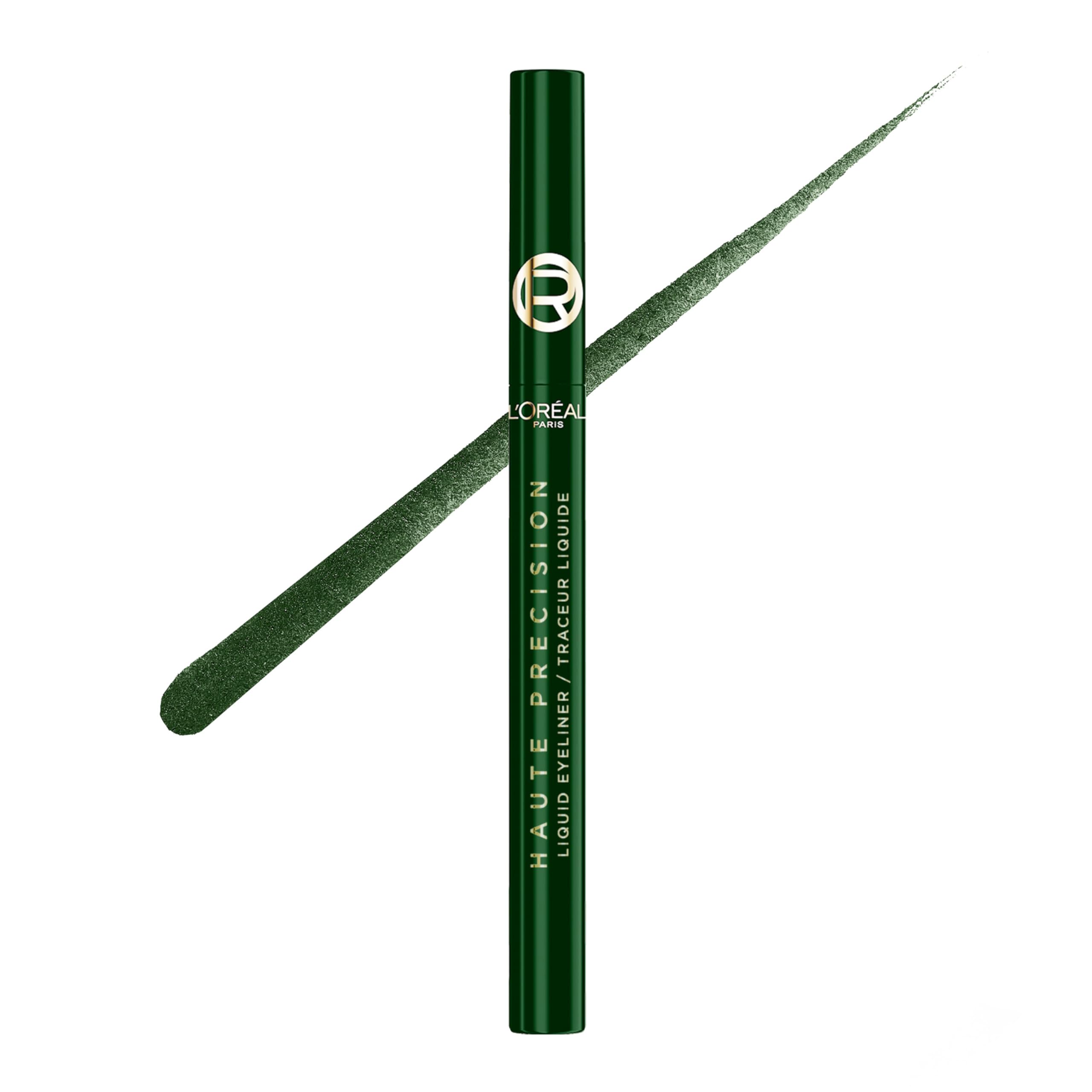 L'Oreal Paris Haute Precision Waterproof Liquid Eyeliner – 040 Green Velvet, 28HR Wear, Micro-Tip