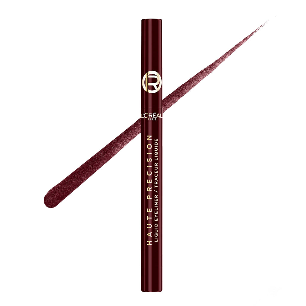 L'Oreal Paris Haute Precision Waterproof Liquid Eyeliner – 0.01mm Micro-Tip, 28HR Wear, Burgundy Cashmere