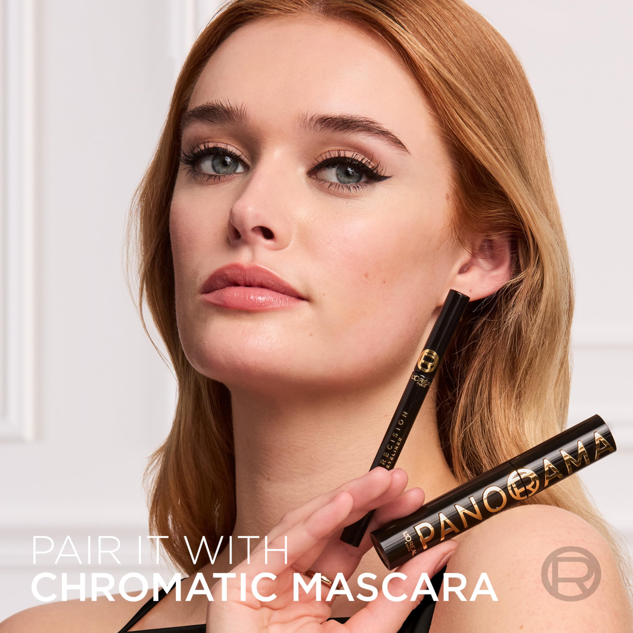 L'Oreal Paris Haute Precision Waterproof Liquid Eyeliner – Micro-Tip, 28HR Wear, 010 Black Silk