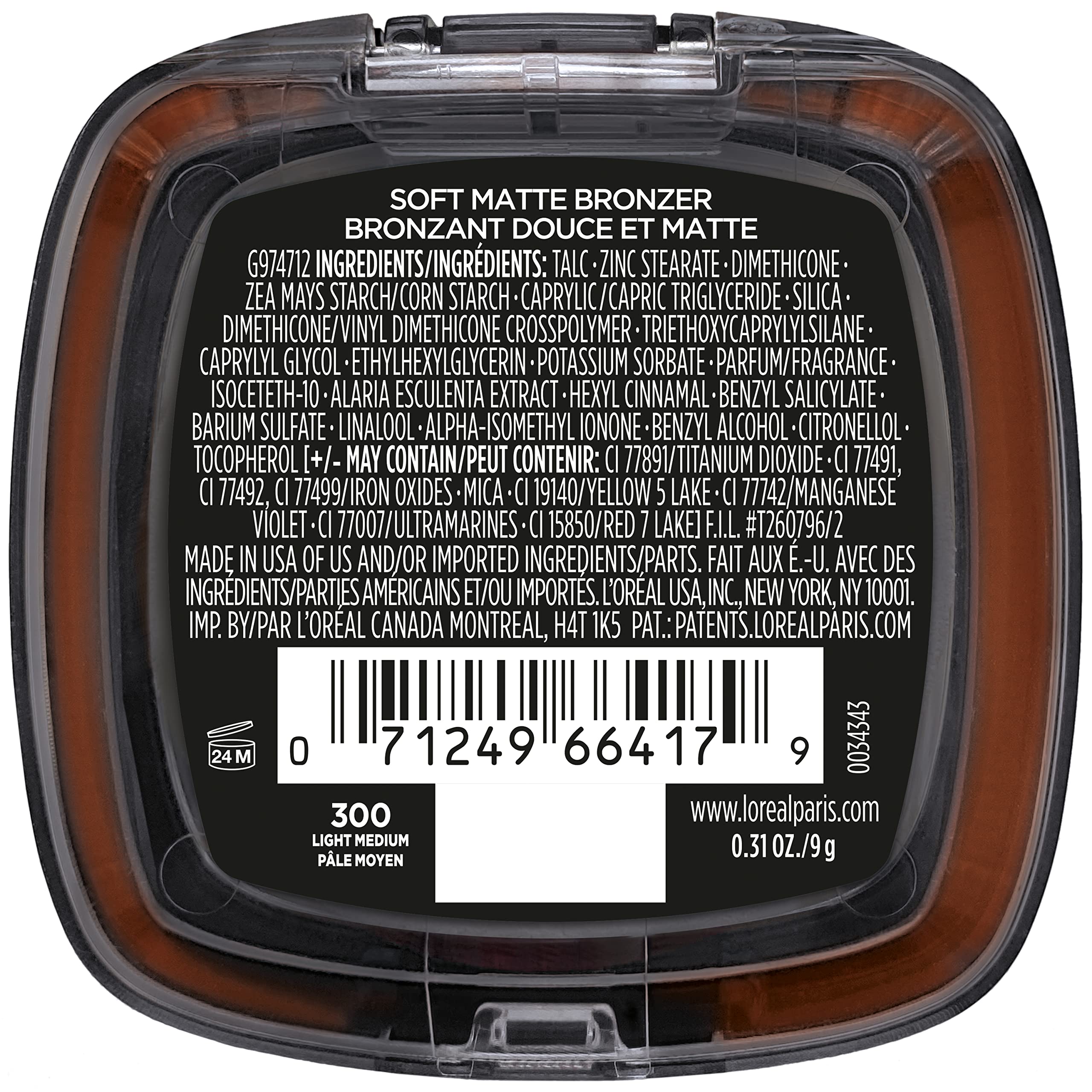 L'Oreal Paris Infallible Up to 24H Fresh Wear Soft Matte Bronzer – Waterproof Longwear