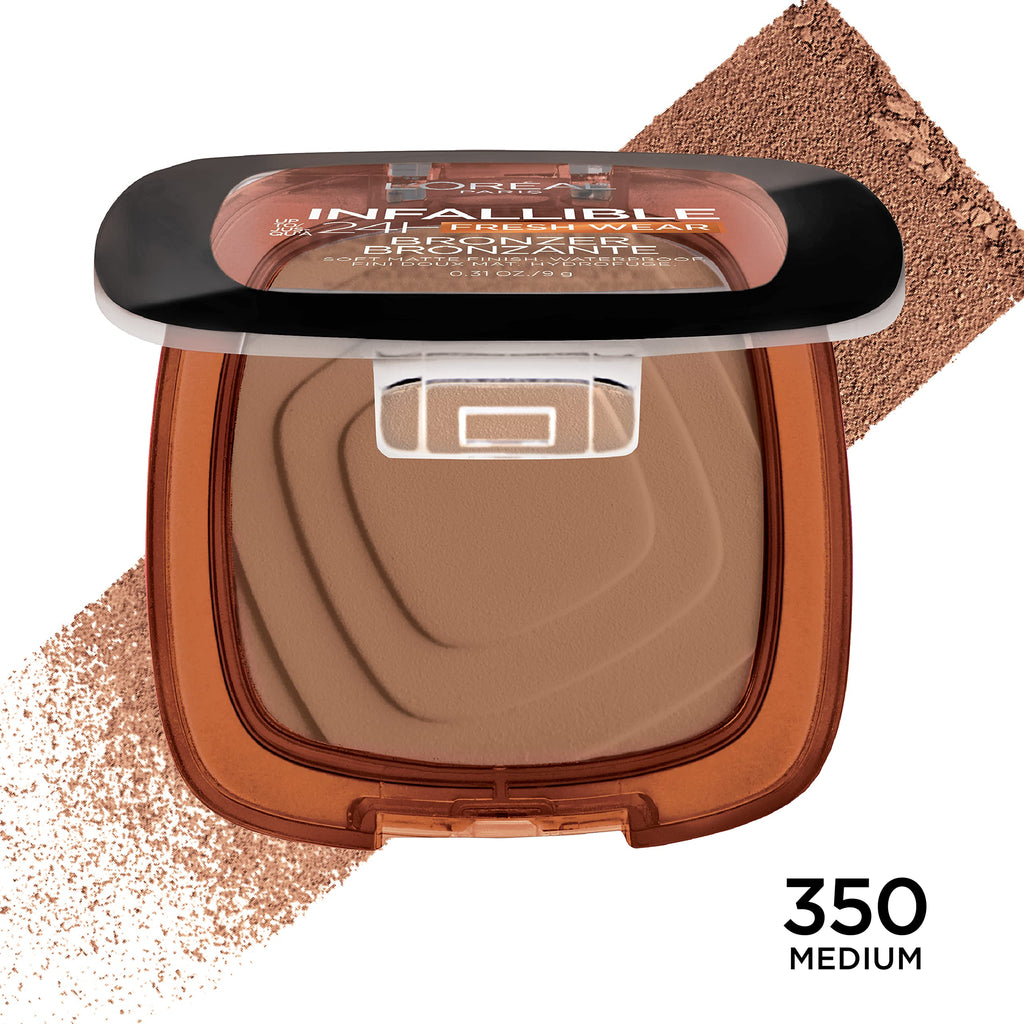 L'Oréal Paris Infallible Soft Matte Bronzer – Up to 24H Fresh Wear, Waterproof & Transfer-Proof | Medium 0.31 oz