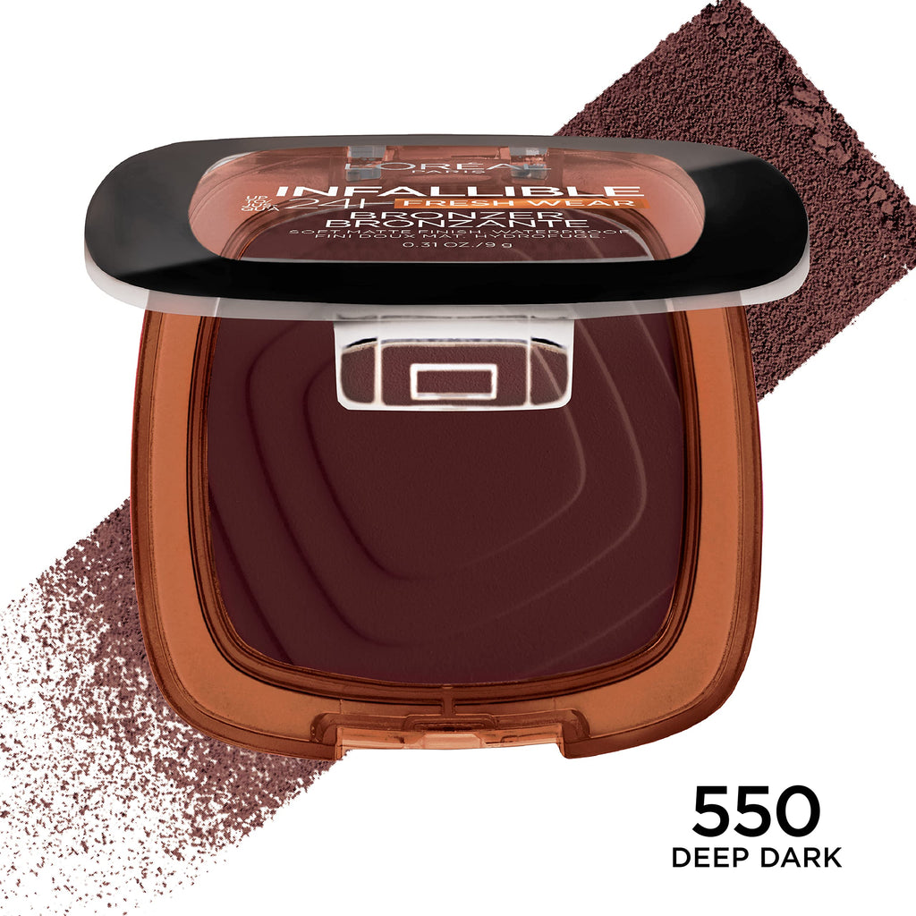L'Oreal Paris Infallible Soft Matte Bronzer – Up to 24H, Waterproof & Transfer-Proof, Deep Dark