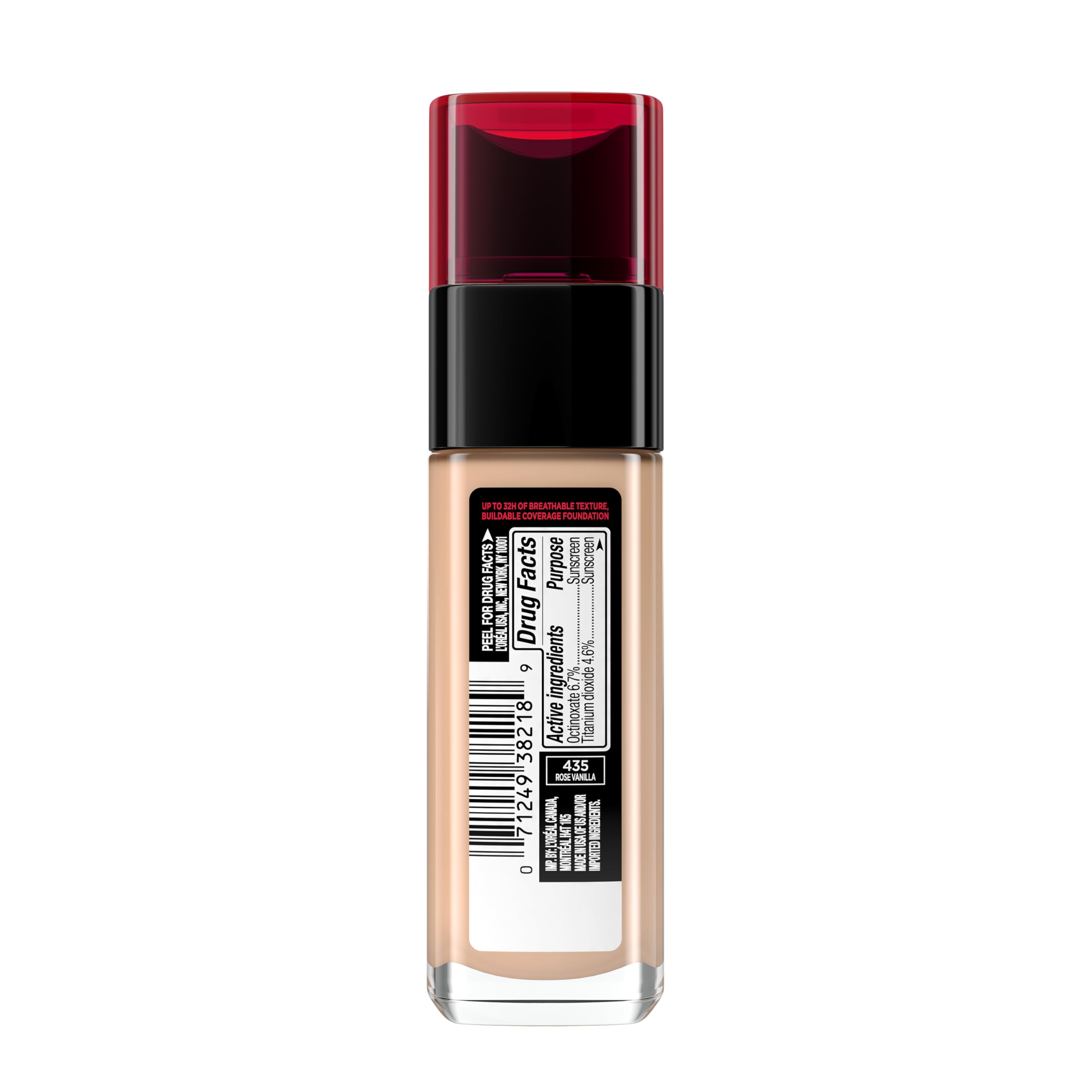 L'Oreal Paris Infallible Fresh Wear Foundation 435 Rose Vanilla — Lightweight, Longwear SPF25, 1 Fl Oz (Packaging May Vary)