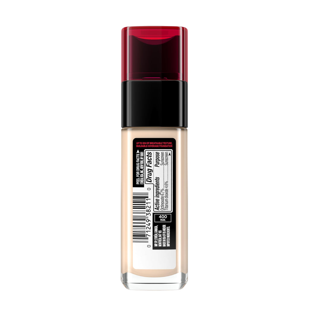 L'Oreal Paris Infallible Fresh Wear Foundation – Lightweight, Up to 24 Hour Wear, Pearl 400, 1 Fl Oz (Packaging May Vary)