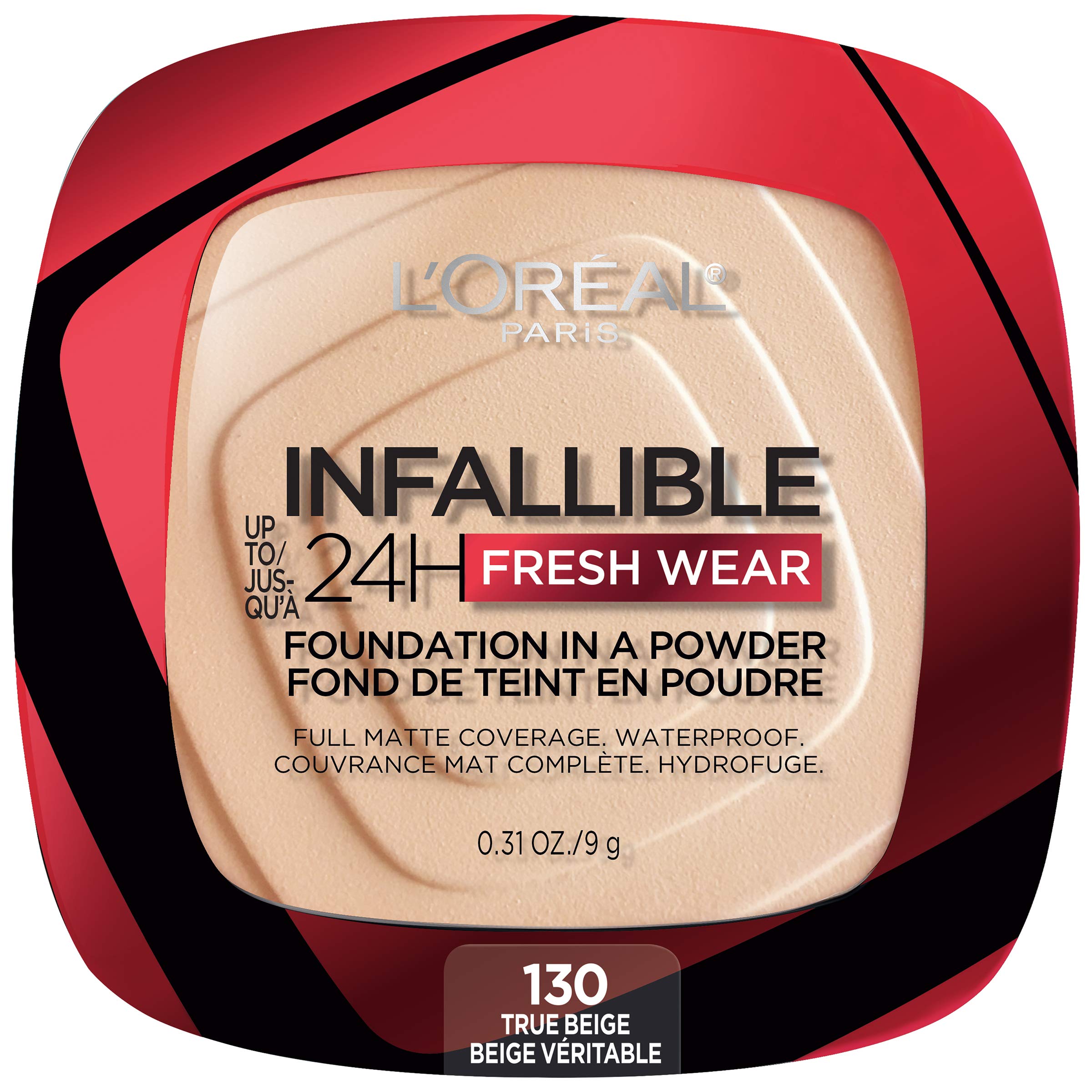 L'Oreal Paris Infallible Fresh Wear Foundation Powder — Up to 24H Wear, Waterproof, True Beige (0.31 oz)