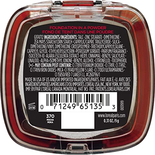 L'Oreal Paris Infallible Fresh Wear Foundation in a Powder – Mocha, 0.31 oz | Up to 24H Matte, Waterproof