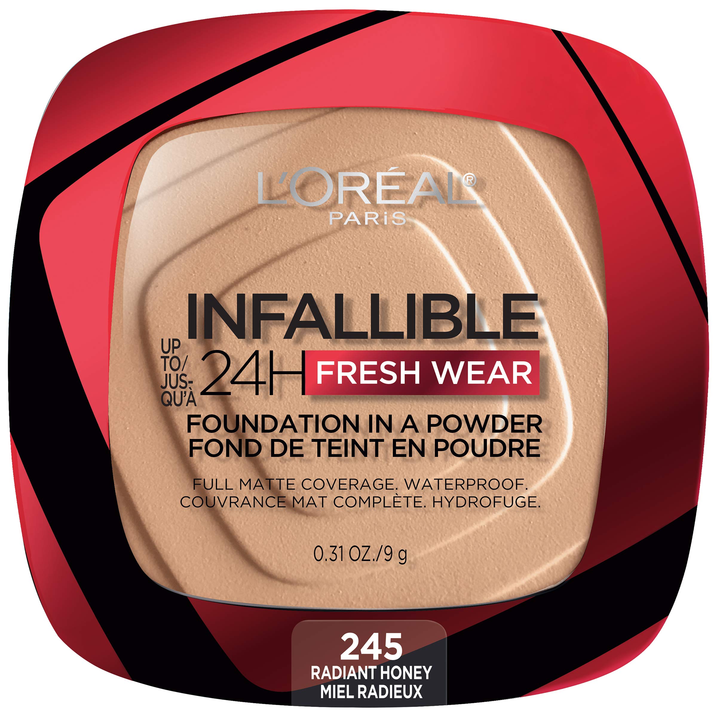 L'Oreal Paris Infallible Fresh Wear Foundation Powder – 24H Matte, Waterproof, Radiant Honey