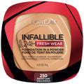 L'Oreal Paris Infallible Fresh Wear Powder Foundation — Up to 24H Matte, Waterproof, Radiant Sand (0.31 oz)