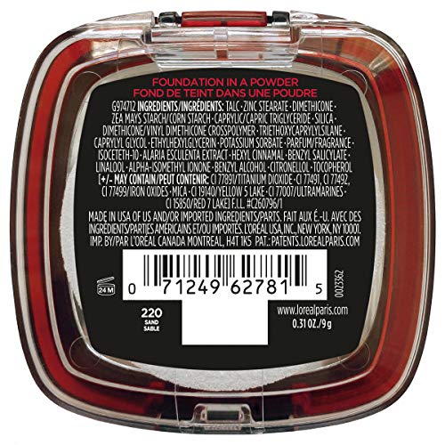 L'Oreal Paris Infallible Fresh Wear Foundation in a Powder – 24H Wear, Waterproof, Sand