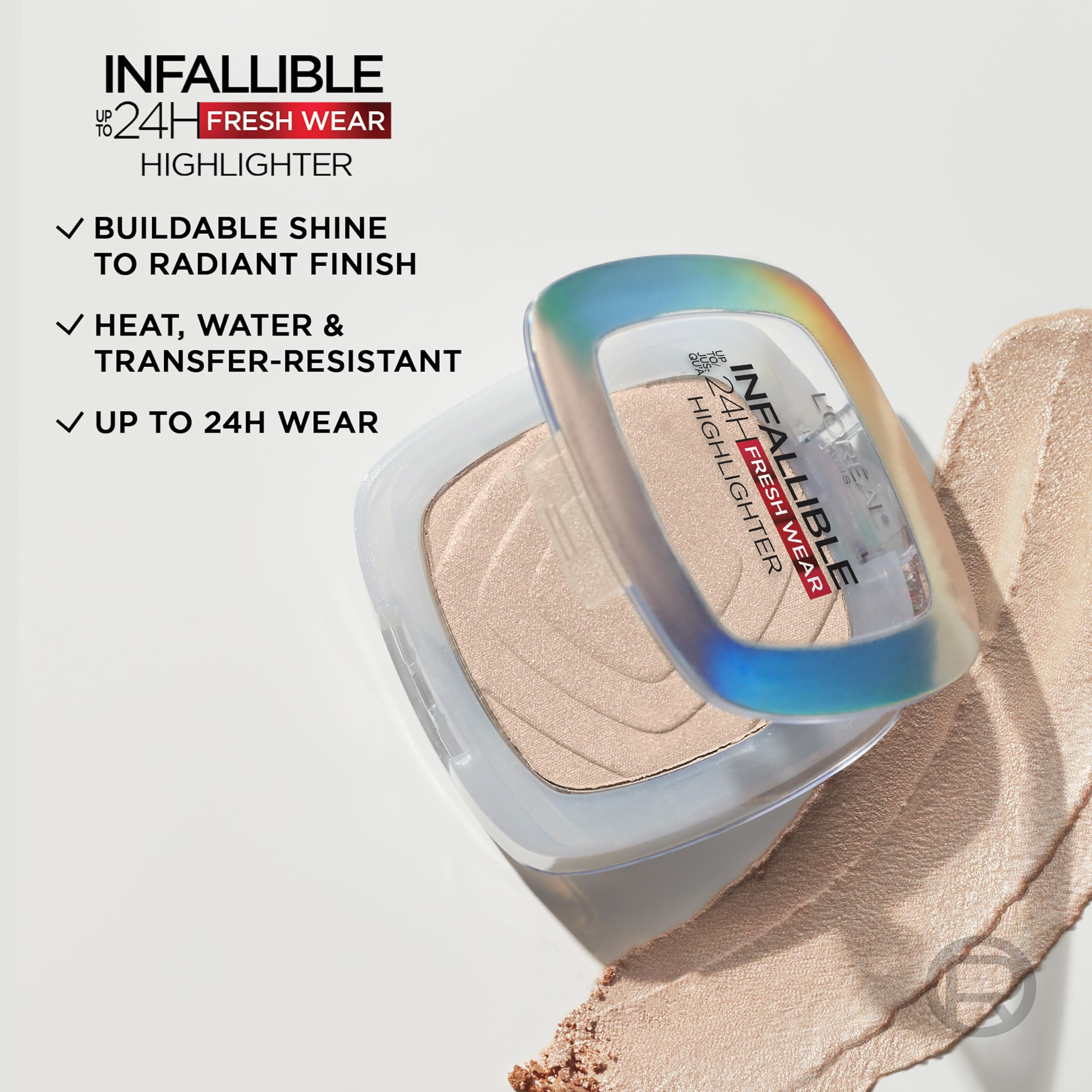 L'Oreal Paris Infallible 24HR Highlighter – Champagne Glow | Longwear Powder Highlighter 0.31 Oz