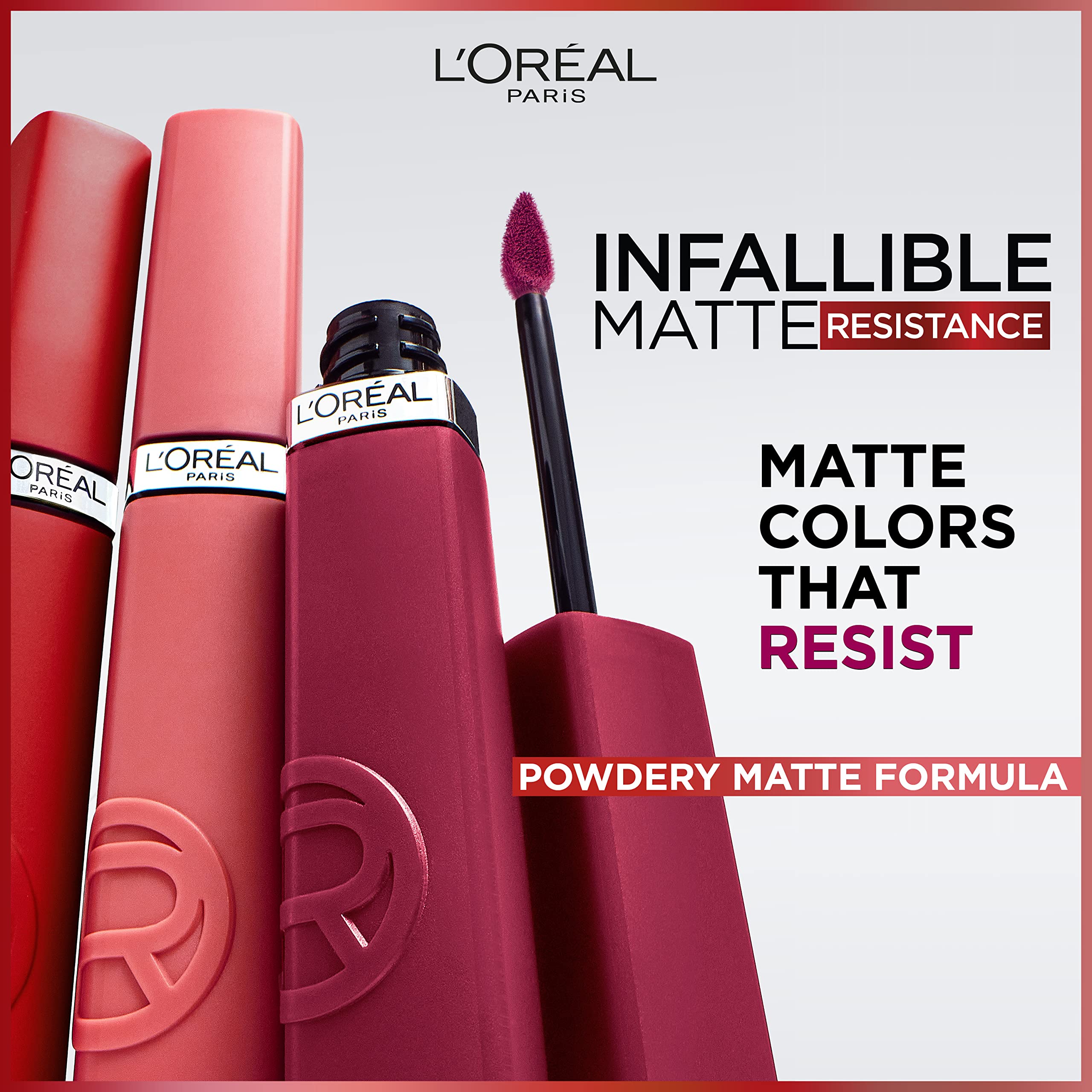 L'Oreal Paris Infallible Matte Resistance Liquid Lipstick – 16 Hour Wear, Pay Day 560, 0.16 fl oz